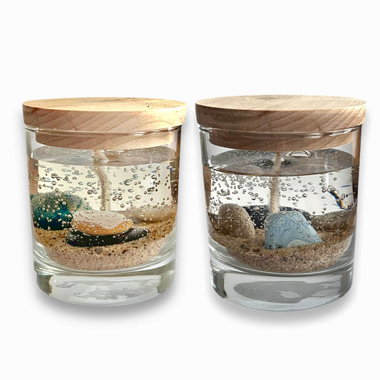 2 pack Rocks Glass Candle